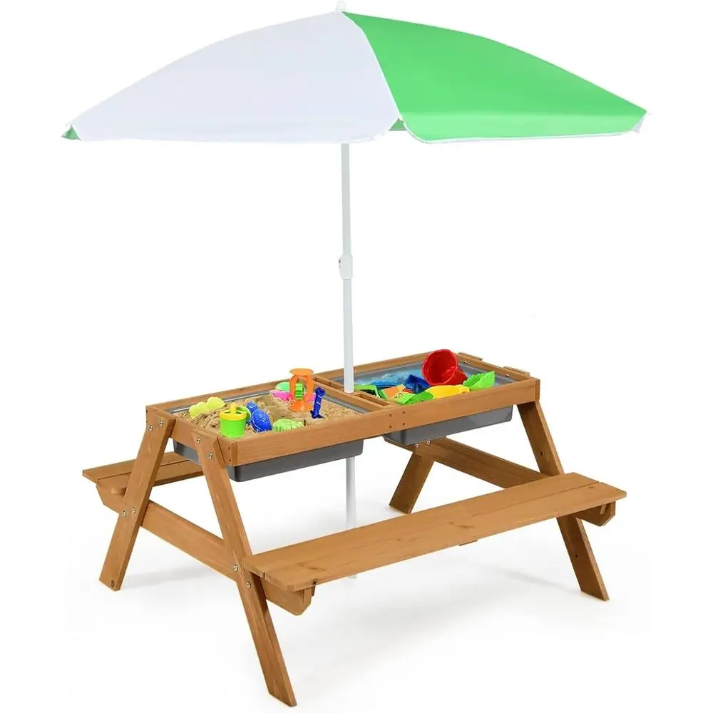 Kids Outdoor Furniture Set - Mesa de Piquenique de Madeira 4