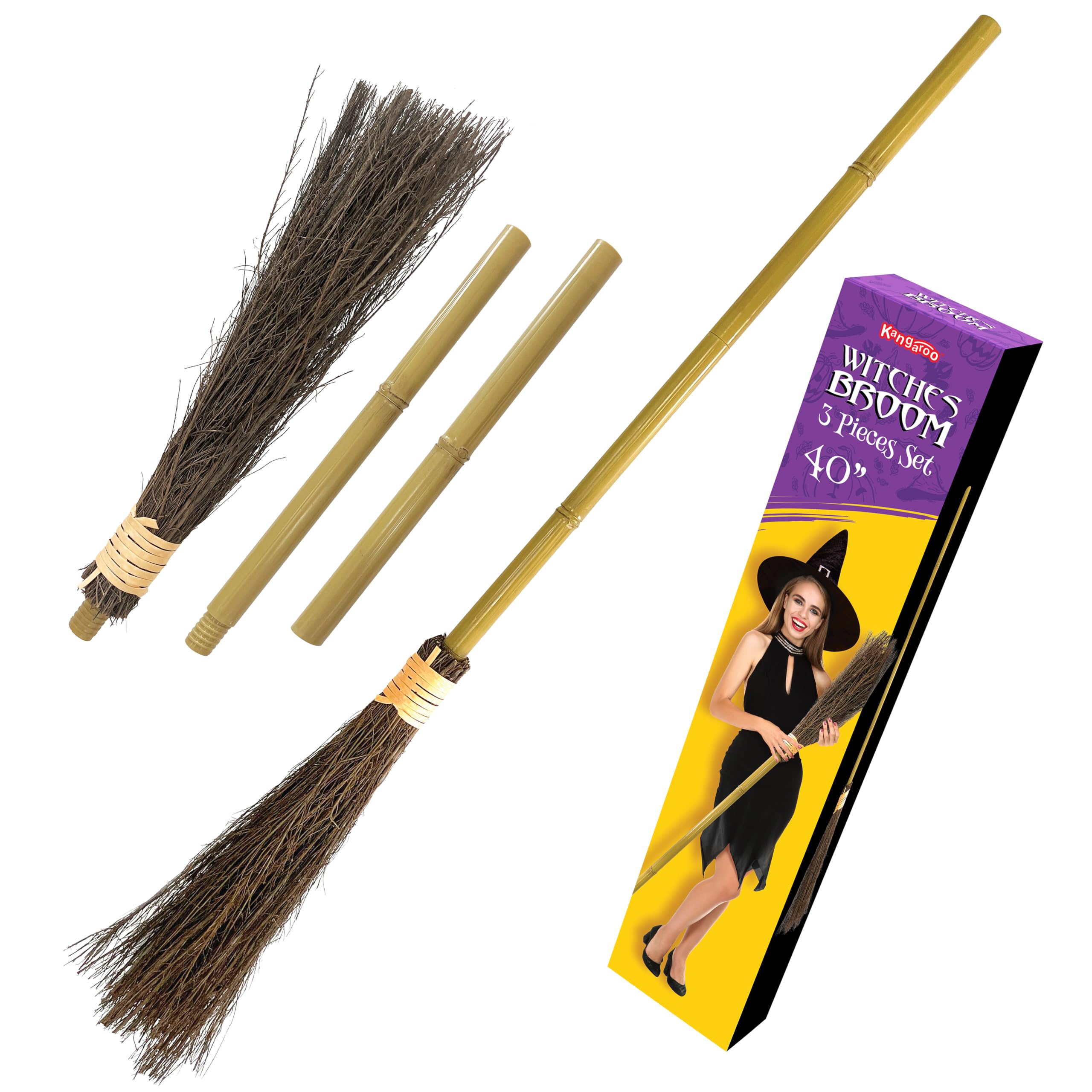 Kids Outdoor Broom - Vassoura de Bruxa de Bambu Kangaroo